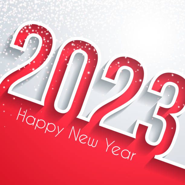 Happy new year 2023 with gold glitter and space for your text. Creative greeting card in a trendy and modern style. The layers are named to facilitate your customization. Vector Illustration (EPS10, well layered and grouped), easy to edit, manipulate, resize or colorize. Vector and Jpeg file of different sizes.
